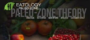 The Eatology Paleo-Zone home page, screenshot as of March 2015