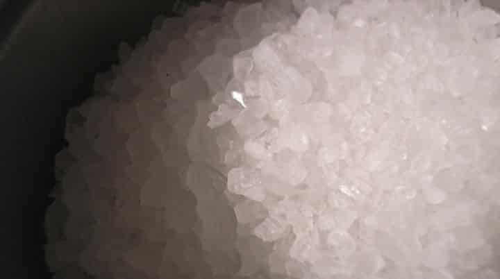 rock salt, used for paleo radish chips, one of the paleo diet recipes you will want to commit to memory