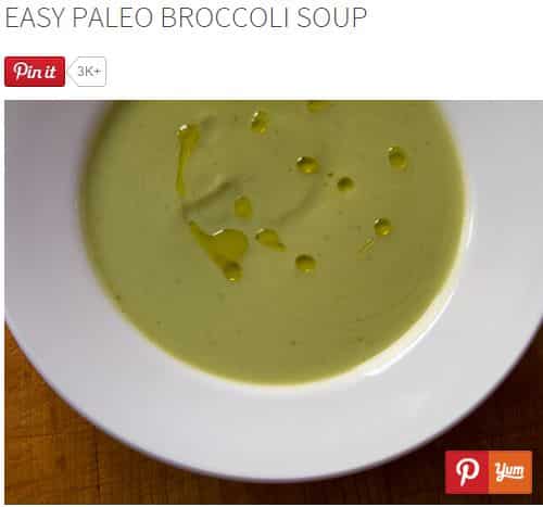 Easy Paleo Broccoli Soup from Cook Eat Paleo - Quick, Frozen Broccoli, creamy, easy cream of broccoli soup