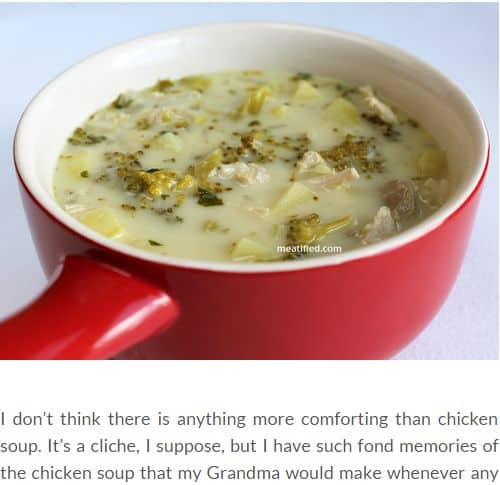 Chicken, Broccoli and (not) Potato Soup by Meatified - AIP, chunky