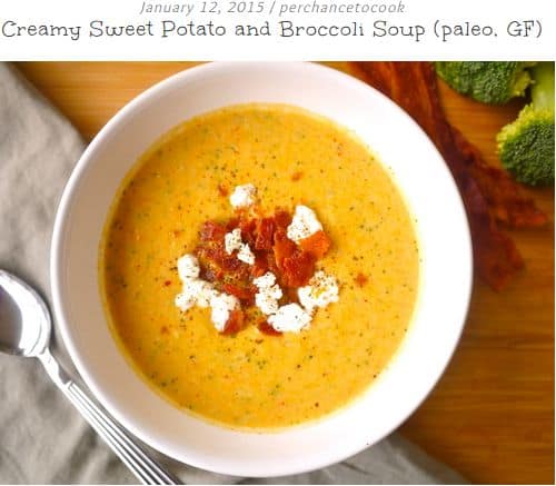 Creamy Sweet Potato and Broccoli Soup from Perchance to Cook - cream broccoli soup, Sweet Potato