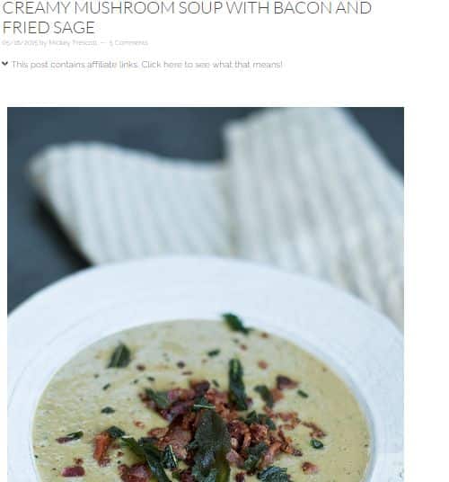 [Mushroom Soup with Bacon and Fried Sage from Autoimmune Paleo] - AIP, Bacon Infused, Bone Broth