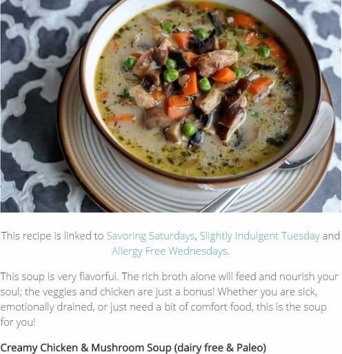 Creamy Chicken & Mushroom Soup from Alergy Free Alaska - Chunky, Dairy Free (Use Oils Listed), Chicken Broth