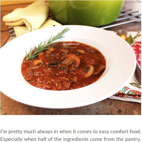 Hearty Beef and Mushroom Soup from Meatified - Quick and Easy (Minimal Prep), Creamy, Thick, Ground Beef