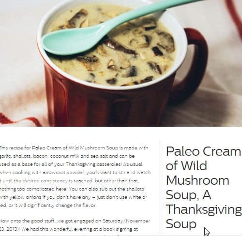 Paleo Cream of Wild Mushroom Soup from Paleo Effect – Bacon Infused, Dairy Free, Nut Free