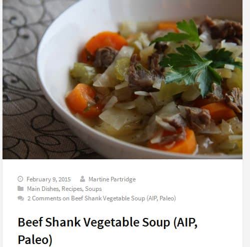 Beef Shank Vegetable Soup from The Paleo Partridge – AIP, Paleo Vegetable Beef Soup, Pressure Cooker