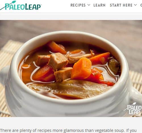 Winter Vegetable Soup from Paleo Leap – Chicken/Turkey, Hearty, Sweet Potato