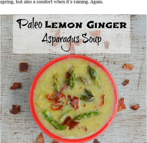 Paleo Lemon Ginger Asparagus Soup from the Artisan Life – Asian Inspired, Dairy Free, Bacon