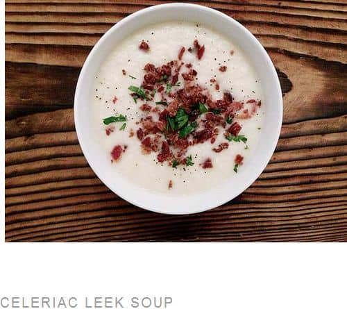Celeriac Leek Soup from Autoimmune Paleo - AIP, Bone Broth, Bacon, Creamy