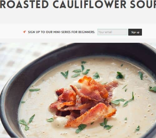 Roasted Cauliflower Soup from Paleo Leap - Roasted, Bacon, Chicken Broth