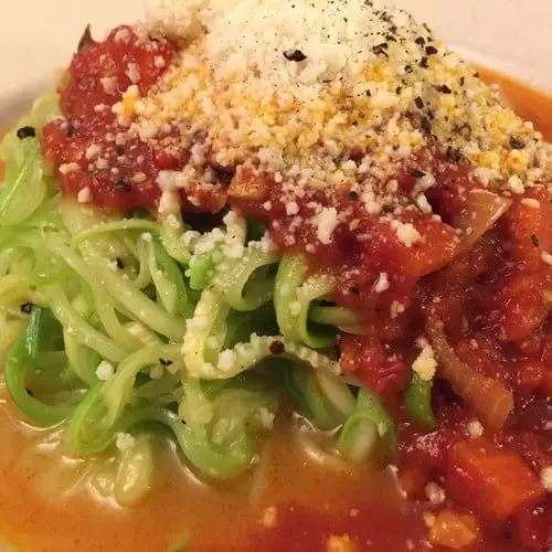 Zoodles with Marinara Sauce (including Optional Parmesian Cheese - SCD but not Paleo)