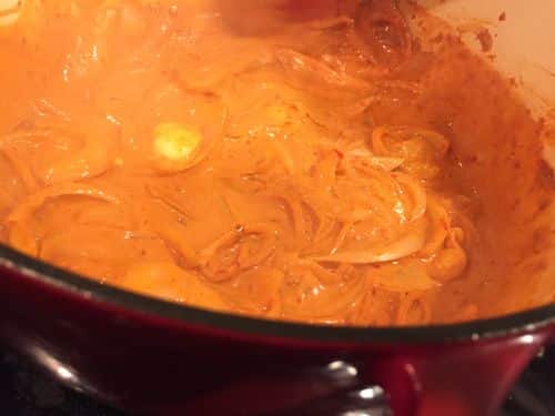 Simmering Pot of coconut Paleo Thai Curry made from Scratch (sugar free red curry)