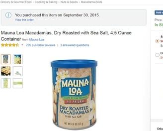 screenshot_-Amazon.com _ Mauna Loa Macadamias, Dry Roasted with Sea Salt, 4.5 Ounce Containe_ 2015_10_10_13_57