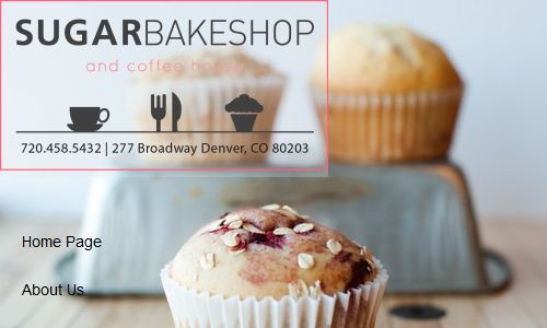 Screenshot of the Sugar Bakeshop and Coffee House Website - a coffee house offering paleo baked goods in the Denver area, as well as Paleo baking classes and other Paleo related activities