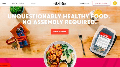 Screenshot of the Territory Foods home page - Power Supply of VA and healthy bites Washington DC used to be the only options for local healthy delivery in DC. Now there is only one local option - Territory meals. Still without healthy bites dc there are still great prepared meals dc options that are healthy and nutritious.