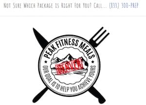 Peak Fitness Paleo and Keto Delivery servicing Colorado Springs - screenshot of home page/logo