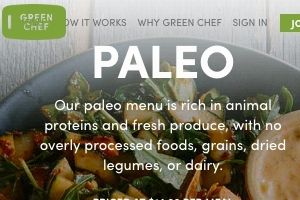 Screenshot of the Green Chef Paleo page -  The Green Chef offers organic food online delivery with their organic meal kits
