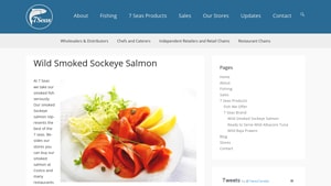 Screenshot of the 7 Seas homepage - Whatever your dietary preferences, it’s great to know about alaskan smoked salmon brands. We have laid out some of their offerings that might qualify as naturally wild smoked salmon options. 7 Seas specializes in wholesome foods like wild alaskan smoked salmon options.