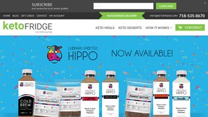 screenshot of the Keto Fridge home page, one of the companies you can use to get keto delivered meals. They are one of the few offering a specialized keto delivery service