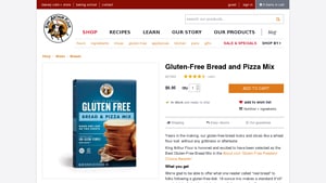 Screenshot of the King Arthur Flour homepage - King Arthur Flour offers gluten free cake mix options, Whether you are SCD, gluten free or Paleo or just watching what you eat, there are now gluten free muffin mix offerings from companies like King Arthur Flour . Living this lifestyle, it’s helpful to know about companies like King Arthur Flour which offer gluten free pizza dough mix offerings. 