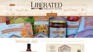 Screenshot of the Liberated Specialty Foods homepage - We are fortunate to have companys like Liberated Specialty Foods these days available online, offering natural Nut Free Paleo Bread Brands products. It can be challenging to find grain free nut free bread options, but we've done a lot of the legwork for you - below are options from Liberated Specialty Foods and others. some nut free coconut flour brands compared.