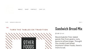 Screenshot of the Other Foods homepage - Whatever your dietary preferences, it’s great to know about i quit sugar paleo bread mix brands. Finding paleo flour mix products used to be a challenge, but its become easier. They offer some viable paleo nut mix products. 