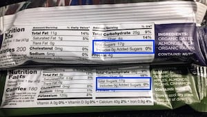 Photo of the sugar and nutrition facts of the new Freedom Bars - for those that typically buy whole30 compliant larabars, the Freedom Bar may be a great choice. Often I see people posing the questions Which larabars are Paleo? or Which larabars are Whole30 compliant? We answer that question directly, but also wanted to mention that Freedom Bars (with the creator's direct focus on specialty autoimmune diets) are another bar to consider if you are in that market
